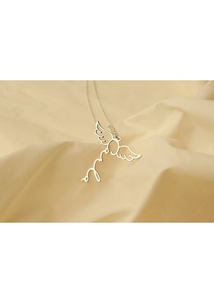 925 Ayar Gümüş Melek Kanatlı Isim Kolye