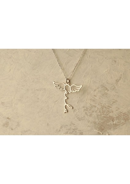 925 Ayar Gümüş Melek Kanatlı Isim Kolye fiyatları