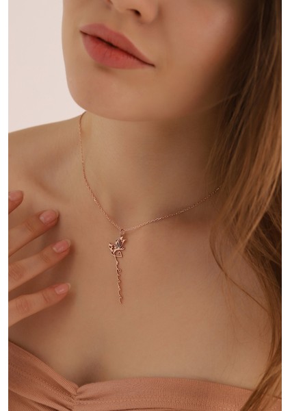 925 Ayar Gümüş Kelebek Isim Kolye