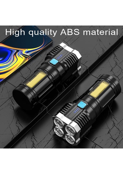 S03 SMD3030+COB Güçlü Işık USB Şarj Edilebilir LED El Feneri (Yurt Dışından)