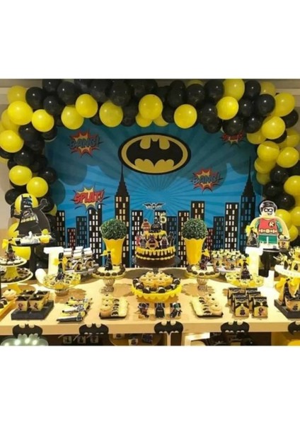 Batman Temalı Doğum Günü Balon Zinciri 100 Adet Balon ve Batman Maskesi fiyatları