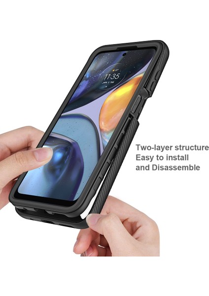 Motorola Moto G22 / E32PINK Için Tam Vücut Hibrit Kılıf (Yurt Dışından) fırsatları