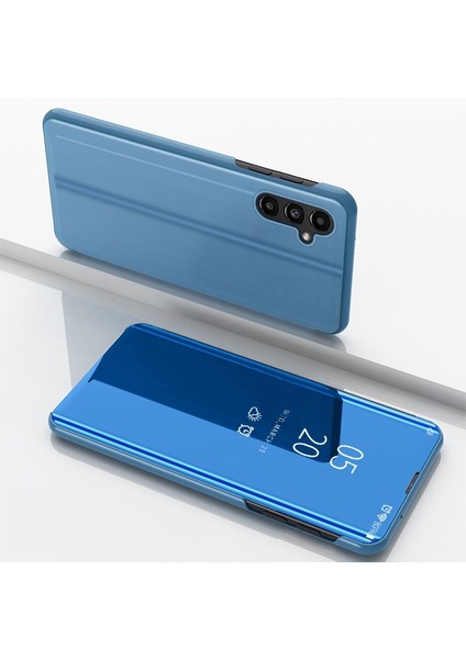 Samsung Galaxy A14 5g Mavi Için Kaplama Ayna Deri Kılıf (Yurt Dışından)