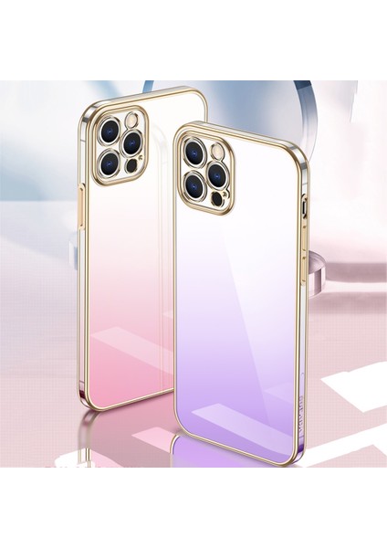 Iphone 14 Plus Violet Için Kaplama Gradyan Telefon Kılıfı (Yurt Dışından)