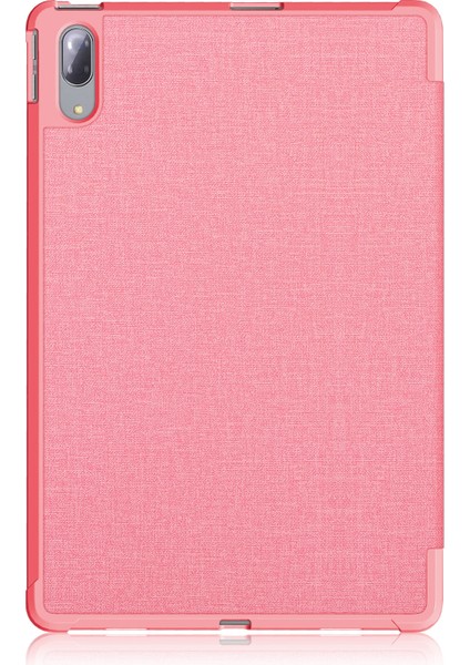 Lenovo Sekmesi Için P11 Pro TB-J716F /J706F Kumaş Doku Pu Kılıf Pembe (Yurt Dışından)