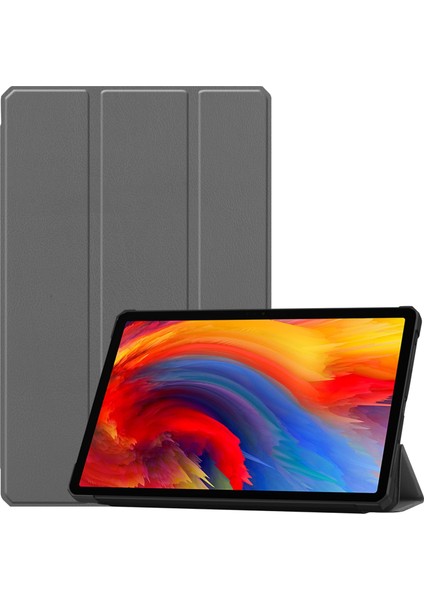 Lenovo Pad Için Plus 11 2021 Deri Kılıf Gri (Yurt Dışından)