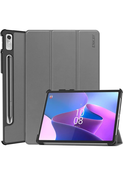 Lenovo Tab P11 Pro Gen 2 Gri Için Deri Stand Kılıfı (Yurt Dışından)