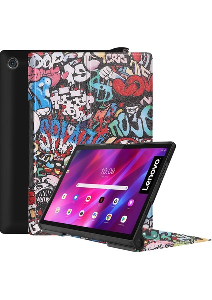 Lenovo Yoga Sekmesi Için Custer Doku Pu Deri Kılıf 11 Graffiti (Yurt Dışından)