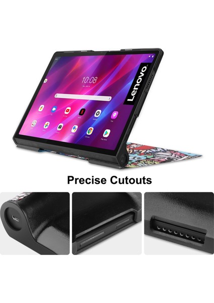 Lenovo Yoga Sekmesi Için Custer Doku Pu Deri Kılıf 11 Graffiti (Yurt Dışından)