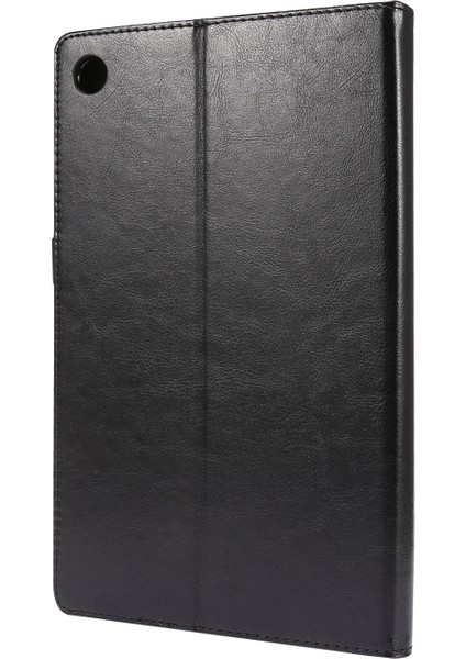 Lenovo M10 Için Plus 2 Katlı Pu Deri Çantası Siyah (Yurt Dışından)