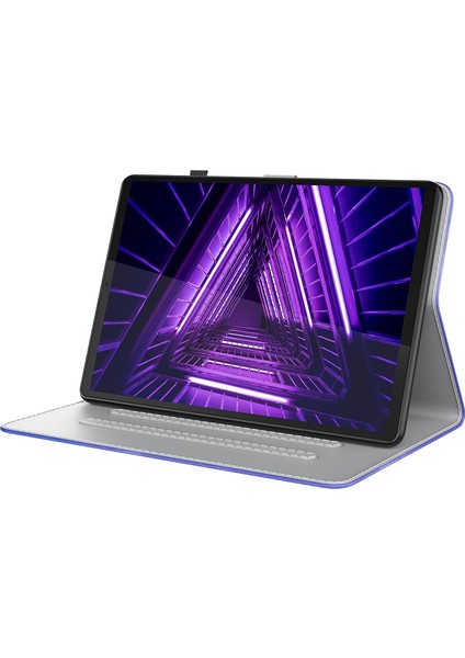 Lenovo M10 Için Pu Kılıfı Plus 10.3 TB-X606F TB-X606X Mavi (Yurt Dışından)