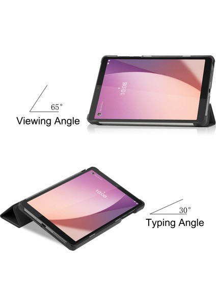 Lenovo Tab M8 Için Custer Deri Kılıfı 4th Nesn / TB-300FU Siyah (Yurt Dışından)