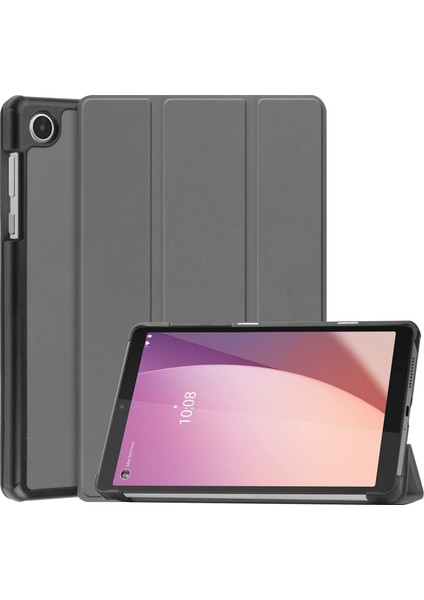 Lenovo Tab M8 Için Custer Deri Kılıfı 4th Nesn / TB-300FU Gri (Yurt Dışından)