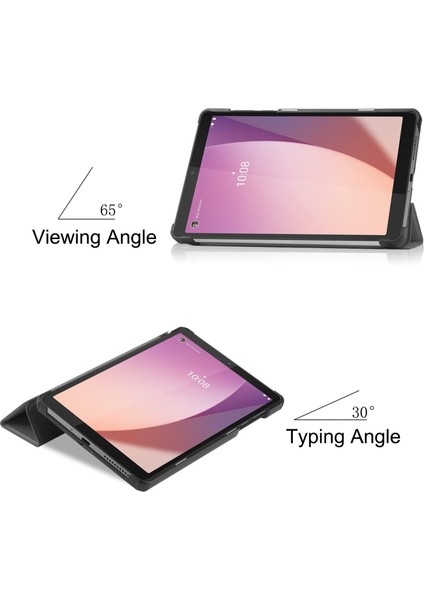 Lenovo Tab M8 Için Custer Deri Kılıfı 4th Nesn / TB-300FU Gri (Yurt Dışından)