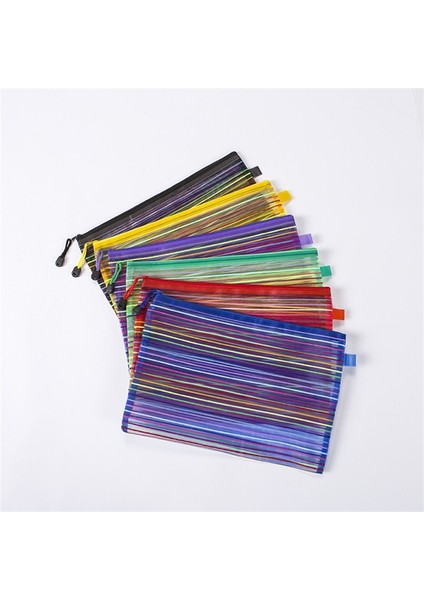 12 Pcs Çok Molor Plastik A5 Belge Zip Up Mesh Dosya Depolama Çantası, Boyut: 22X18CM (Yurt Dışından)