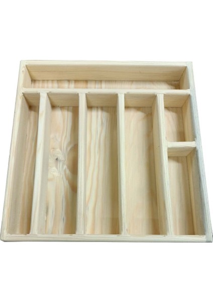 Kaşık Çatal Bıçak Organizer Dogal Ahşap Çekmece Içi Kaşıklık 7 Bölmeli Düzenleyic 28X30 cm fiyatları