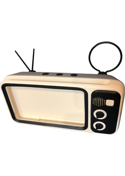 Q02 Retro Masaüstü Tembel Canlı Tv Telefon Tutucu 4.7 ~ 6.2 Inç Ekran Cep Telefonu Için (Gümüş) (Yurt Dışından)