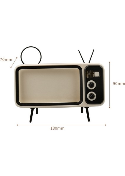 Q02 Retro Masaüstü Tembel Canlı Tv Telefon Tutucu 4.7 ~ 6.2 Inç Ekran Cep Telefonu Için (Gümüş) (Yurt Dışından)
