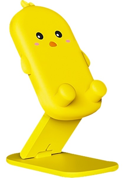 DK-XX-111 Karikatür Hayvan Geri Çekilebilir Telefon Tembel Braketi Katlanabilir Masaüstü Tutucu (Sarı) (Yurt Dışından)