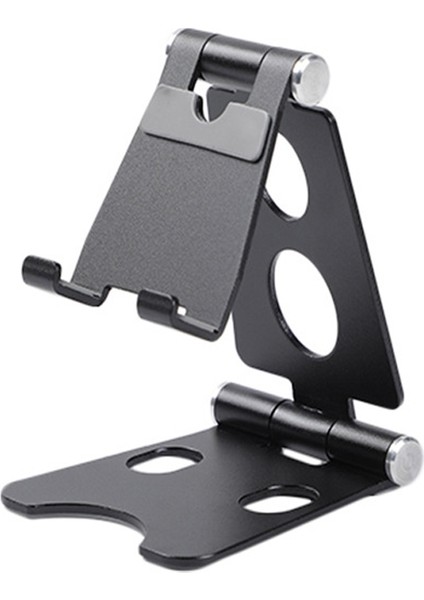 Roostand R2 Alüminyum Alaşımlı Mobil Masaüstü Tablet Braketi Çift Katlanır Tembel Artefakt, Boyutu: 6.4X7X9CM (Siyah) (Yurt Dışından)