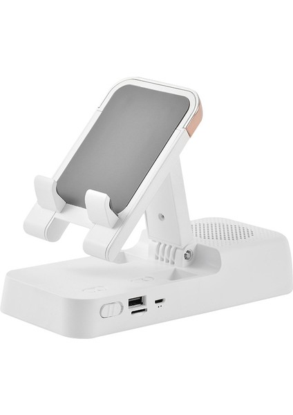 Bluetooth Hoparlör (Beyaz) ile Cep Telefonu ve Tablet Için Çok Fonksiyonlu Masaüstü Standı (Yurt Dışından)