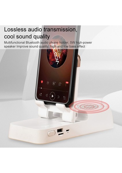 Bluetooth Hoparlör (Beyaz) ile Cep Telefonu ve Tablet Için Çok Fonksiyonlu Masaüstü Standı (Yurt Dışından) fırsatları