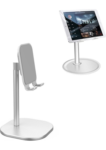 Tcp-02 Evrensel 4-10 Inç Telefon Alüminyum Metal Tutucu (Gümüş) (Yurt Dışından)