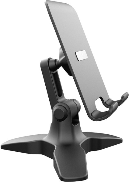 Taşınabilir Katlanabilir Döner Masaüstü Braketi Silikon Kaymaz Cep Telefonu Braketi (Siyah) (Yurt Dışından)