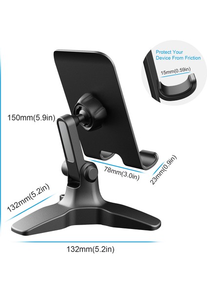 Taşınabilir Katlanabilir Döner Masaüstü Braketi Silikon Kaymaz Cep Telefonu Braketi (Siyah) (Yurt Dışından) fiyatları