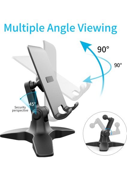 Taşınabilir Katlanabilir Döner Masaüstü Braketi Silikon Kaymaz Cep Telefonu Braketi (Siyah) (Yurt Dışından) modelleri