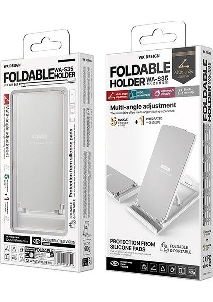 WA-S35 Kart Tipi Katlanır Tutucu Evrensel Ayarlanabilir Telefon Masası Tutucu (Yurt Dışından) fiyatları