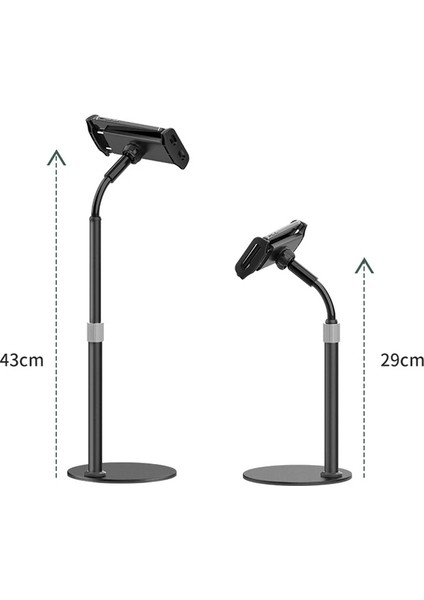 ZM17 Geri Çekilebilir Dönebilen Açık Selfie Masaüstü Telefon Standı 4.6-7.8 Inç Cep Telefonları / Tabletler (Siyah) (Yurt Dışından) fiyatları