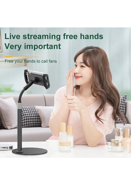 ZM17 Geri Çekilebilir Dönebilen Açık Selfie Masaüstü Telefon Standı 4.6-7.8 Inç Cep Telefonları / Tabletler (Siyah) (Yurt Dışından) modelleri
