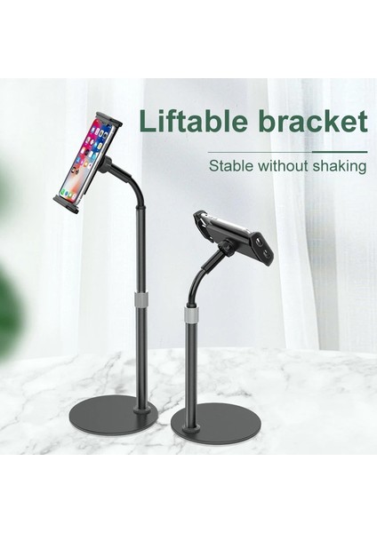 ZM17 Geri Çekilebilir Dönebilen Açık Selfie Masaüstü Telefon Standı 4.6-7.8 Inç Cep Telefonları / Tabletler (Siyah) (Yurt Dışından) fırsatları