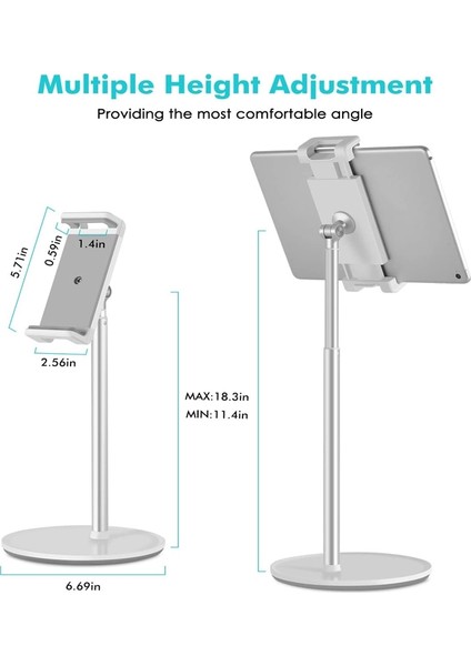 Ap-4h Yüksekliği 4.5-13 Inç Cep Telefonları ve Tabletler Için Ayarlanabilir Alüminyum Alaşımlı Tutucu (Yurt Dışından) modelleri