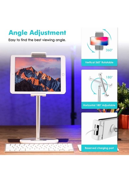 Ap-4h Yüksekliği 4.5-13 Inç Cep Telefonları ve Tabletler Için Ayarlanabilir Alüminyum Alaşımlı Tutucu (Yurt Dışından) fırsatları