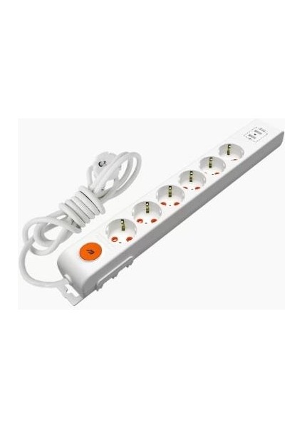 Rı-Tech 6'lı Usb Topraklı Grup Priz (Çocuk Korumalı) (2 Mt) 0011756500020200
