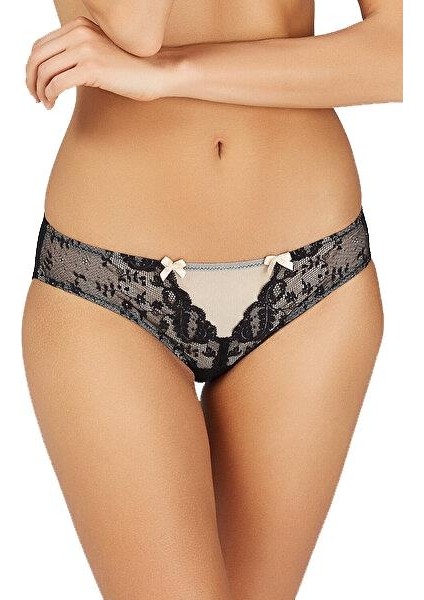 Grace Fransız Dantel Colour Block Siyah Külot