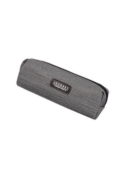 6 Pcs Oxford Bez Kalem Kılıfı Öğrenci Taşınabilir Yatay Desen Kalem Çantası (Koyu Gri) (Yurt Dışından)