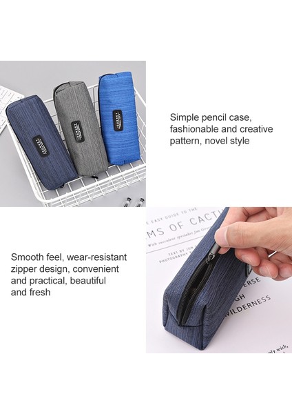 6 Pcs Oxford Bez Kalem Kılıfı Öğrenci Taşınabilir Yatay Desen Kalem Çantası (Koyu Gri) (Yurt Dışından) fiyatları