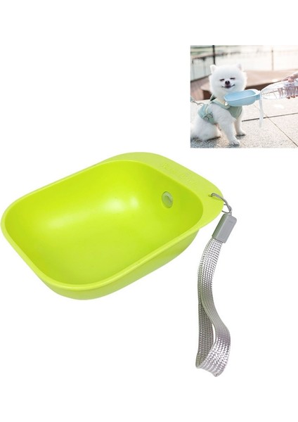 Pet Square Bowl Içme Head Cat Portable Eşlik Eden Fincan Köpek Içme Çeşmesi (Yeşil) (Yurt Dışından)