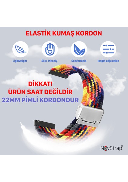 Samsung Galaxy Watch 3 45MM ile Uyumlu Kordon Kayış (22MM) Flexible Elastik Örgü Kayış indirimleri