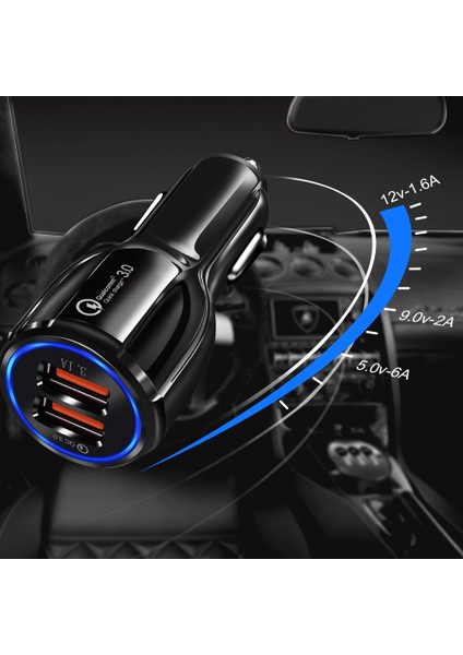 2 Adet Qc3.0 + 3.1A Araç Şarj Çift USB 6A Halo Şarap Şişesi Hızlı Şarj Araç Şarj Cihazı (Klasik Beyaz) (Yurt Dışından) fiyatları