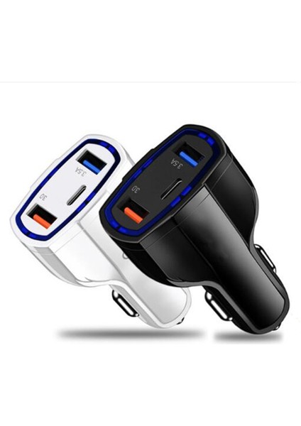 2 Adet Qc3.0 Hızlı Şarj Araç Şarj 3.5A Çift USB ile Tip-C Arabirim Çıkışı ile Araç Şarj Cihazı (Beyaz) (Yurt Dışından) fiyatları