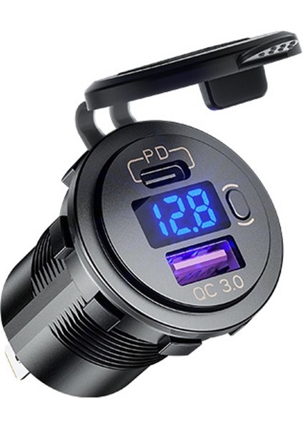 12 V ile Değiştirilmiş Araba USB Şarj Voltaj Göstergesi Pd Qc3.0 Soket (Kırmızı Işık) (Yurt Dışından) fırsatları