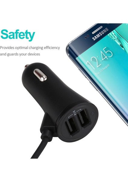 3.1A Çift Bağlantı Noktaları Android Kablolu Akıllı Araç Şarj Cihazı, Galaxy, Sony, Lenovo, Htc, Huawei ve Diğer Akıllı Telefonlar (Siyah) (Yurt Dışından) modelleri