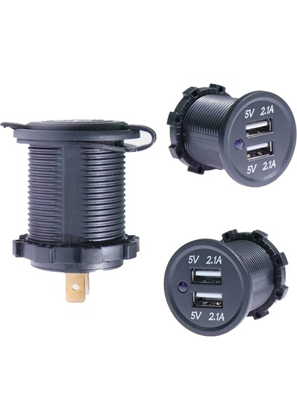 Kwg-P1 Araba Motosiklet Gemi Modifiye USB Şarj 5 V 3.1A Mavi LED Lamba Ekran ile Su Geçirmez ve Toz Geçirmez Araç Şarj (Yurt Dışından) modelleri