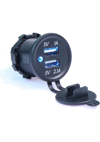 Kwg-P1 Araba Motosiklet Gemi Modifiye USB Şarj 5 V 3.1A Mavi LED Lamba Ekran ile Su Geçirmez ve Toz Geçirmez Araç Şarj (Yurt Dışından) fırsatları