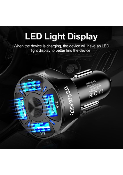 2 Adet BK-358 3A Qc3.0 4usb Araç Şarj Bir Dört Cep Telefonu Araç Şarj Cihazı (Beyaz) (Yurt Dışından) fırsatları