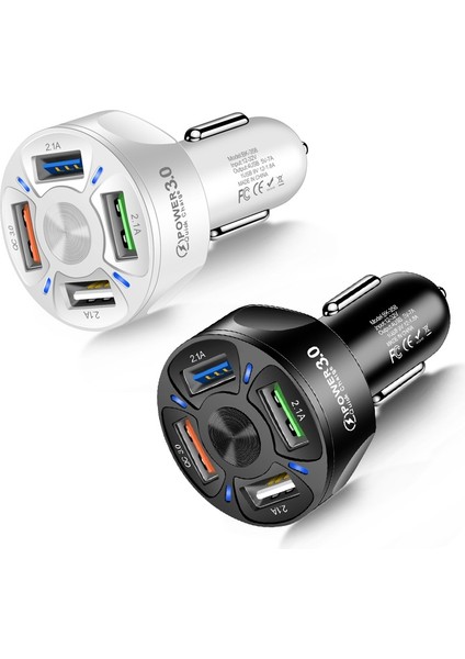 2 Adet BK-358 3A Qc3.0 4usb Araç Şarj Bir Dört Cep Telefonu Araç Şarj Cihazı (Siyah) (Yurt Dışından) fiyatları